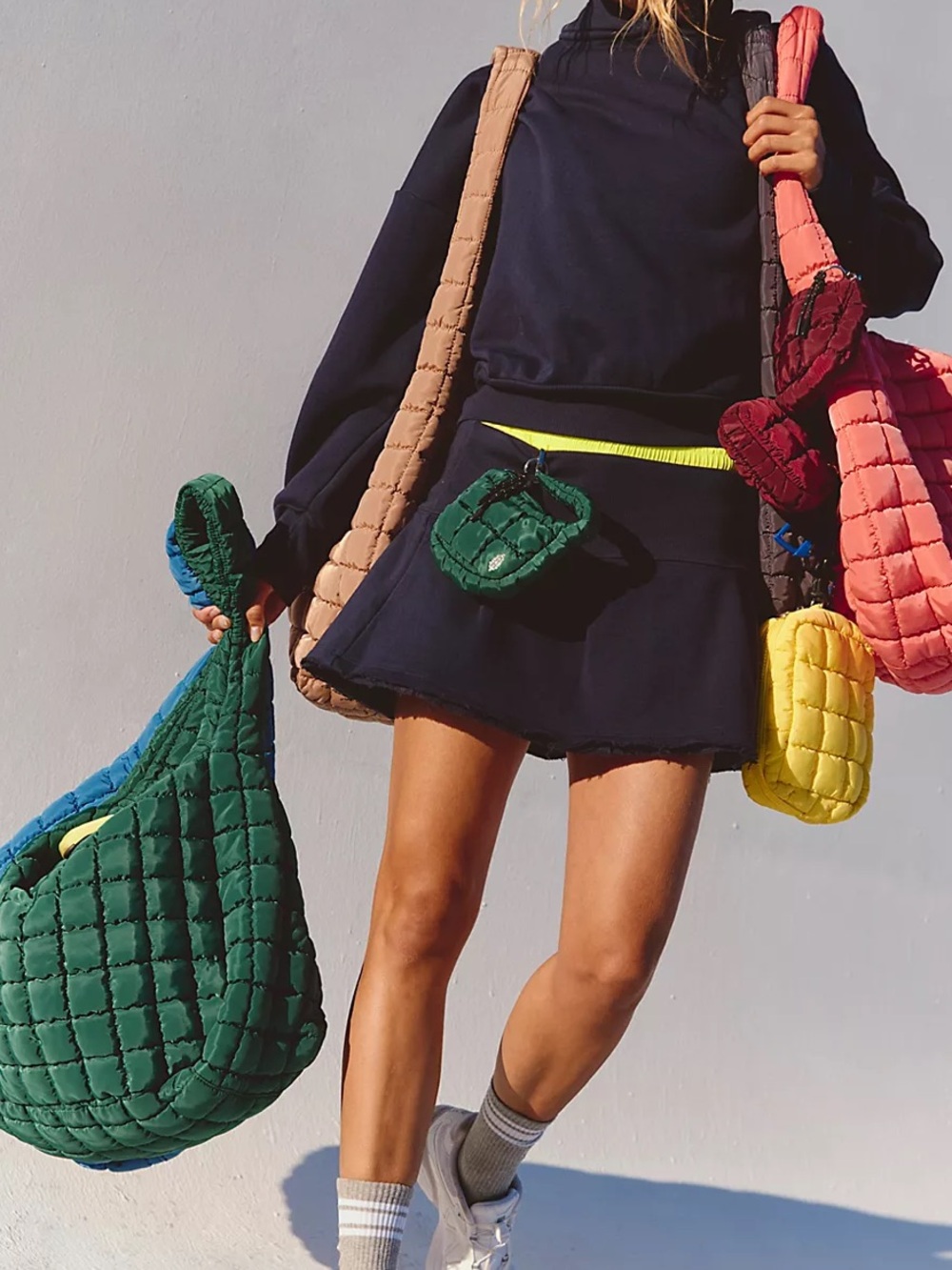 Quilted Green Carryall Bag Free People Movement Like New